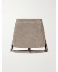 Rick Owens - Fog Suede Mini Skirt - Lyst