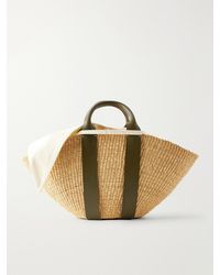 Muuñ - Sophie Leather-Trimmed Raffia Tote - Lyst