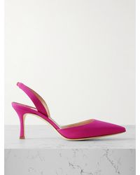 Manolo Blahnik - Carolyne 70 Silk Crepe De Chine Slingback Pumps - Lyst