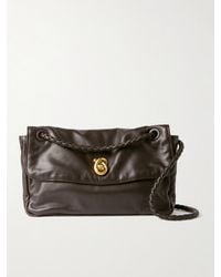 Bottega Veneta - Embellished Intrecciato-Trimmed Leather Shoulder Bag - Lyst