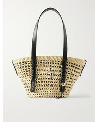 Loewe - Paula's Ibiza Braid Basket Small Leather-Trimmed Raffia Shoulder Bag - Lyst