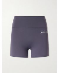 Sporty & Rich - Logo-Print Stretch-Jersey High-Rise Tennis Shorts - Lyst