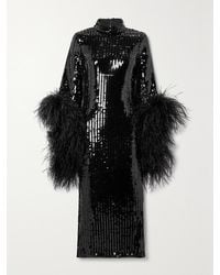 ‎Taller Marmo - Robe Midi En Tulle À Sequins Et À Plumes Del Rio Disco - Lyst