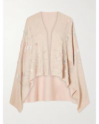 BERNADETTE - Shirene Embellished Embroidered Cashmere-Blend Cape - Lyst
