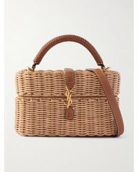 Saint Laurent - Gaby Vanity Leather-Trimmed Woven Wicker Shoulder Bag - Lyst