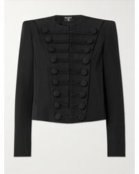 Balmain - Spencer Jacke Aus Grain De Poudre Aus Wolle Mit Zierknöpfen - Lyst