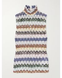 Missoni - Striped Metallic Crochet-Knit Tank - Lyst