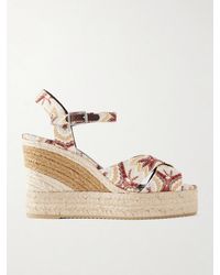 Missoni - Carmen Striped Woven Wedge Sandals - Lyst