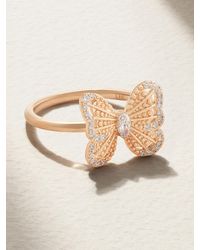 De Beers London - Portraits Of Nature Butterfly 18-Karat Rose Diamond Ring - Lyst