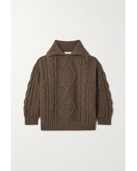 &Daughter + Net Sustain Kesh Cable-knit Wool Jumper - Brown