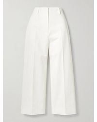 Proenza Schouler - Amara Cropped Cotton-Blend Twill Wide-Leg Pants - Lyst