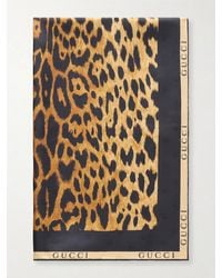 Gucci - Leopard-Print Silk-Twill Scarf - Lyst