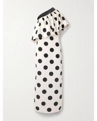 ‎Dima Ayad - One-Shoulder Sequined Polka-Dot Faille Maxi Dress - Lyst