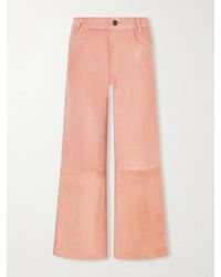 Stouls - Lilou Suede Wide-Leg Pants - Lyst