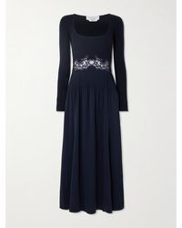 Gabriela Hearst - Prior Pleated Lace-Trimmed Cashmere And Silk-Blend And Silk Midi Dress - Lyst