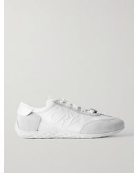 Roger Vivier - Viv Low Suede-Trimmed Embroidered Leather Sneakers - Lyst