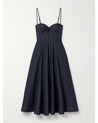 Zimmermann - Crush Denim Midi Dress - Lyst