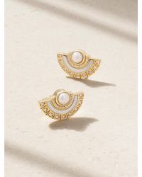 Sorellina - Alba 18-Karat, Diamond And Pearl Earrings - Lyst
