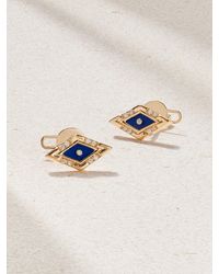 L'Atelier Nawbar - Mini Eye 18-Karat, Lapis Lazuli And Diamond Earrings - Lyst