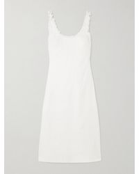 Posse - Florence Ruffle-Trimmed Linen Midi Dress - Lyst