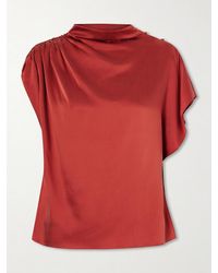 Twp - Wish You Would Draped Silk-Blend Charmeuse Blouse - Lyst