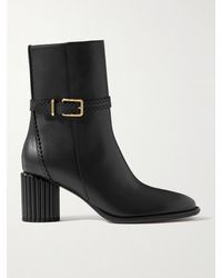 Zimmermann - Eddie Buckled Scalloped Leather Ankle Boots - Lyst