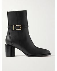 Zimmermann - Eddie Ankle Boots Aus Leder Mit Wellenkanten Und Schnalle - Lyst