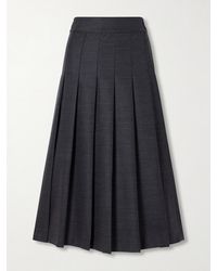 Rohe - Pleated Wool-Blend Midi Skirt - Lyst
