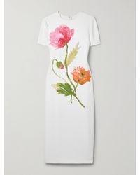 Carolina Herrera - Poppy Print Midi Dress - Lyst