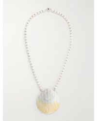 Julietta - Perla Rhodium-Plated, Pearl And Crystal Beaded Necklace - Lyst