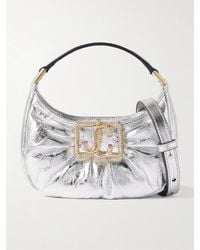 Jimmy Choo - Sac Porté Épaule En Satin À Fronces Et À Ornements Edie Mini - Lyst