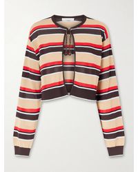 Rabanne - Bead-Embellished Striped Knitted Cardigan - Lyst