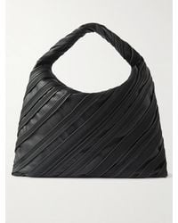 Bottega Veneta - Hop Large Paneled Striped Suede And Leather Tote - Lyst