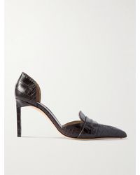 Tom Ford - Eva D'Orsay Glossed Croc-Effect Leather Pumps - Lyst