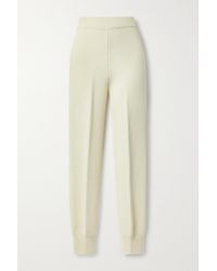 Frankie Shop Ribbed Wool Track Trousers - Natural