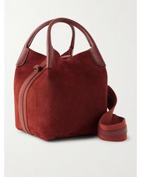 Loro Piana - Bale Small Leather And Canvas-Trimmed Nubuck Tote - Lyst