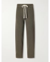 James Perse - Cropped Brushed Cotton-Terry Track Pants - Lyst