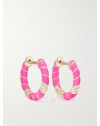 Yvonne Léon - 9-Karat, Enamel And Diamond Hoop Earrings - Lyst