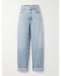 Agolde - Cuffed Taper Halbhohe Jeans Mit Geradem Bein Und Gürtel - Lyst