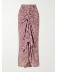 Veronica Beard - Sira Ruffled Floral-Print Metallic Maxi Skirt - Lyst