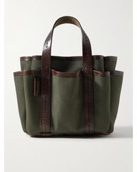 Max Mara - Giardiniera Small Leather-Trimmed Canvas Tote - Lyst