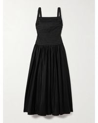 Aje. - Star Pleated Cotton Midi Dress - Lyst
