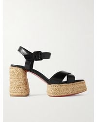 Christian Louboutin - Calakala 85 Espadrille-Plateausandalen Aus Leder - Lyst