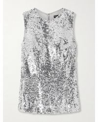 Dolce & Gabbana - Sequined Satin Top - Lyst