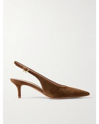 Gianvito Rossi - Robbie 45 Suede Slingback Pumps - Lyst