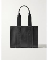 Chloé - Woody Mittelgroße Tote Aus Leder Mit Stickereien - Lyst