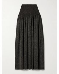 Zimmermann - Crush Gathered Metallic Stretch-Knit Midi Skirt - Lyst