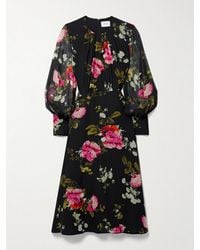 Erdem - Floral-Print Silk-Chiffon Midi Dress - Lyst
