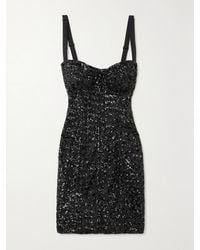 Dolce & Gabbana - Sequined Stretch-Tulle Mini Dress - Lyst