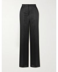 Dries Van Noten - Washed Cotton-Blend Satin Slim-Leg Pants - Lyst